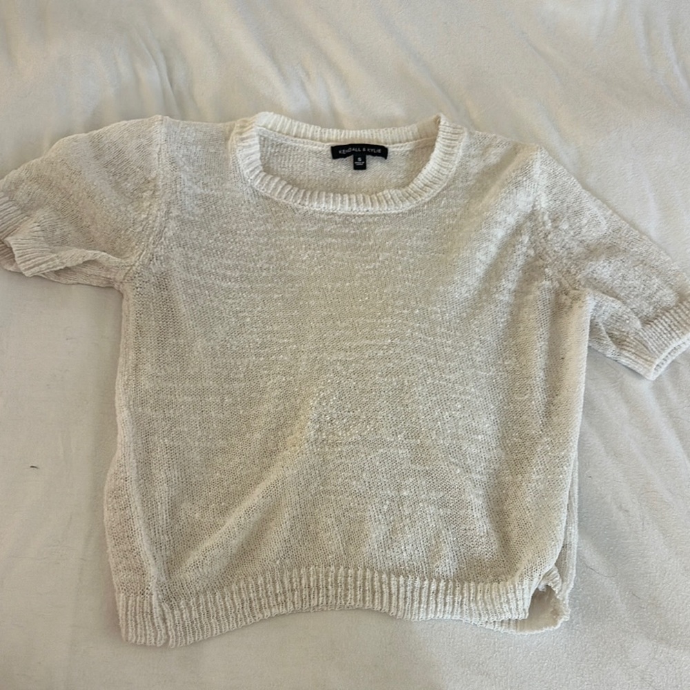 Kendall & Kylie Cream Knit Sweater